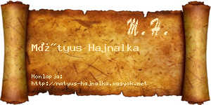 Mátyus Hajnalka névjegykártya